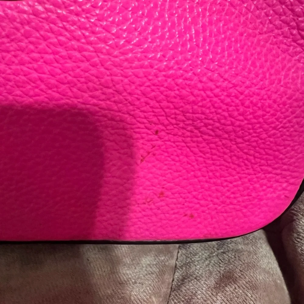Coach Hot Pink Leather Crossbody with Black Trim